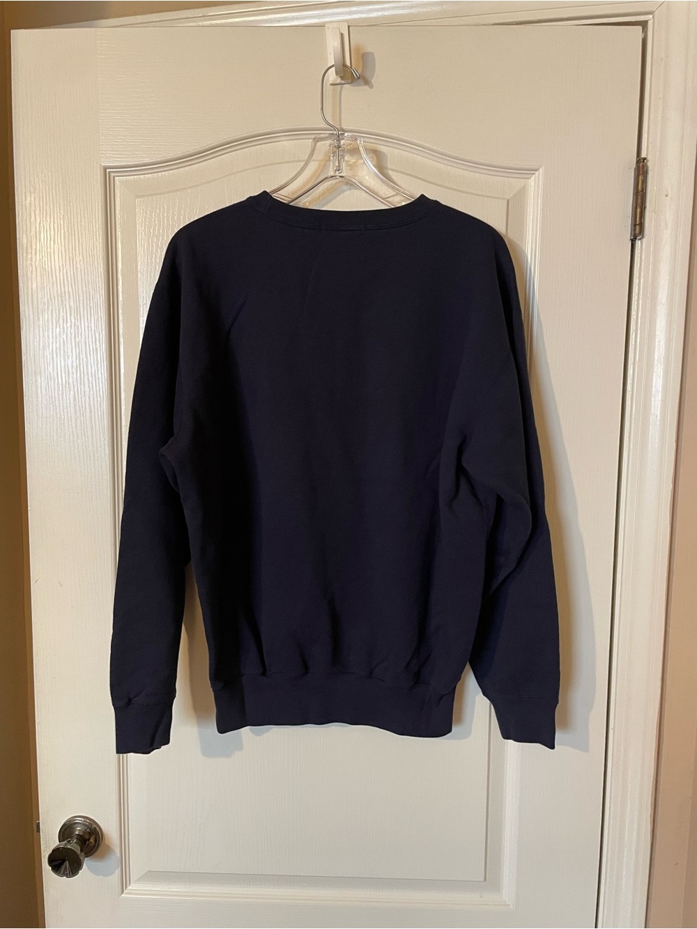 VTG  Polo Ralph Lauren Mens Size M Crewneck Sweatshirt Navy Blue POLO Spell Out - Picture 3 of 10